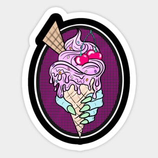 Cherry Ice-Cream Sticker